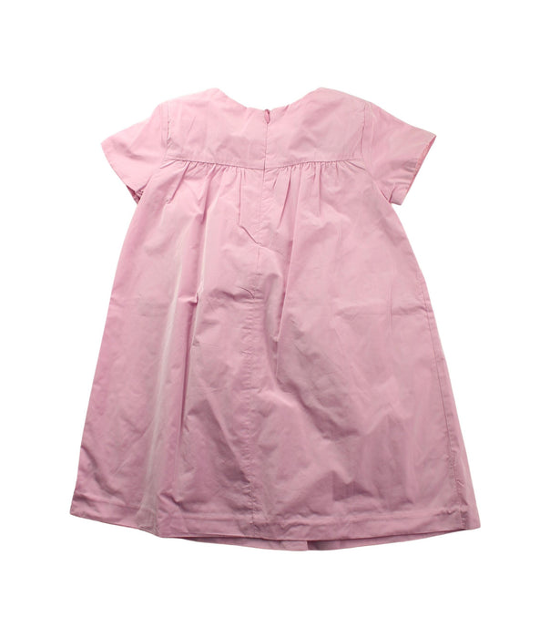 A Pink Short Sleeve Dresses from Jacadi in size 4T for girl. (Back View)