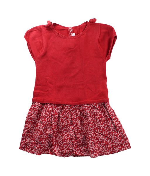 A Red Short Sleeve Dresses from Jacadi in size 3T for girl. (Front View)