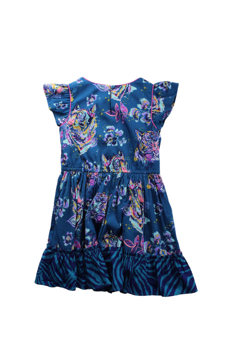 A Blue Short Sleeve Dresses from Monsoon in size 6T for girl. (Back View)