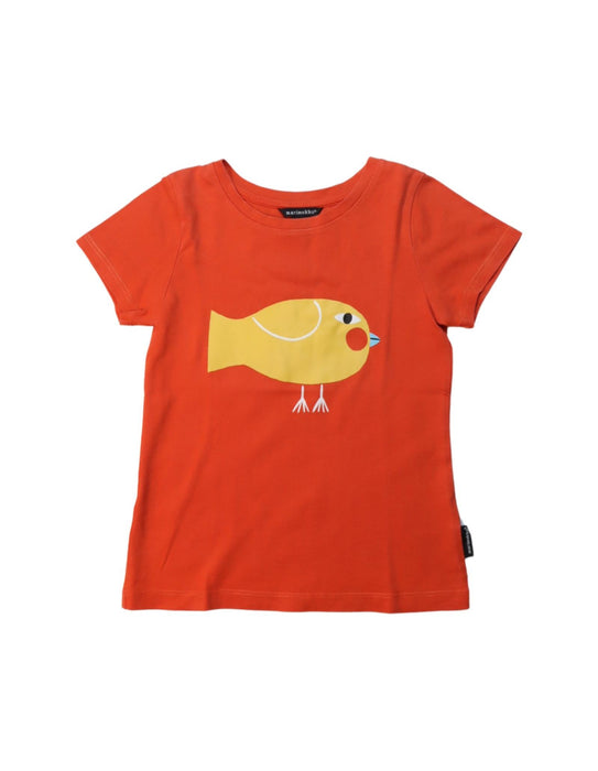 A Orange Short Sleeve T Shirts from Marimekko in size 4T for girl. (Front View)