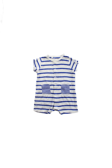 A Blue Short Sleeve Rompers from Petit Bateau in size 0-3M for boy. (Front View)