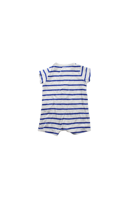 A Blue Short Sleeve Rompers from Petit Bateau in size 0-3M for boy. (Back View)