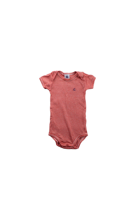 A Red Short Sleeve Bodysuits from Petit Bateau in size 3-6M for neutral. (Front View)