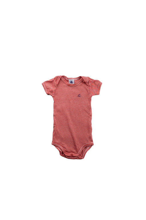 A Red Short Sleeve Bodysuits from Petit Bateau in size 3-6M for neutral. (Front View)