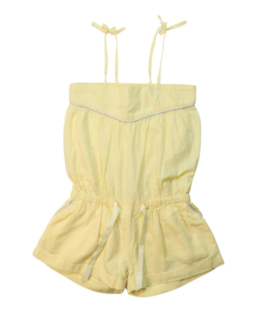 A Yellow Sleeveless Rompers from Excuse My French in size 2T for girl. (Front View)