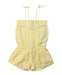 A Yellow Sleeveless Rompers from Excuse My French in size 2T for girl. (Front View)