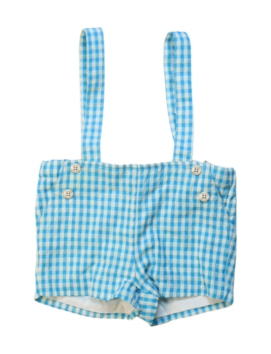 A Blue Overall Shorts from Nanos in size 6-12M for boy. (Front View)