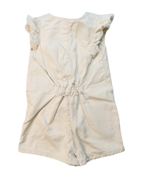 A Ivory Short Sleeve Rompers from Seed in size 4T for girl. (Back View)