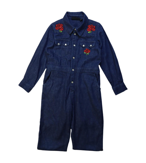 A Blue Long Sleeve Jumpsuits from Mini Rodini in size 4T for girl. (Front View)