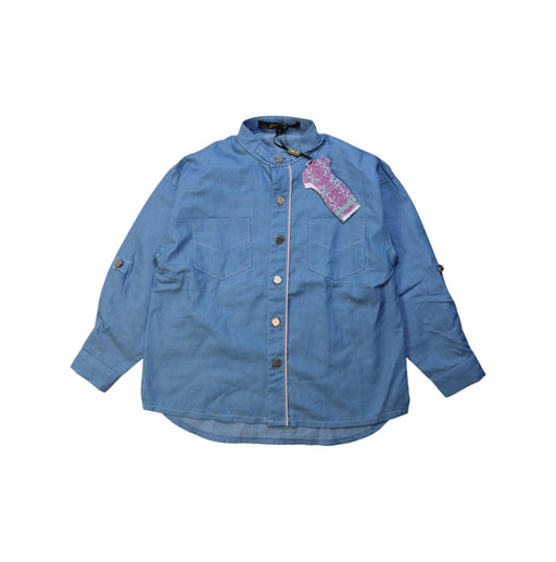 A Blue Long Sleeve Shirts from Yi-ming in size 2T for girl. (Front View)