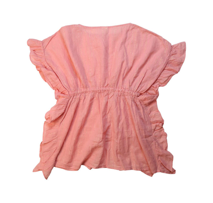 A Pink Short Sleeve Tops from Bonton in size 6T for girl. (Back View)