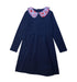 A Navy Long Sleeve Dresses from Jacadi in size 10Y for girl. (Front View)