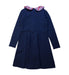 A Navy Long Sleeve Dresses from Jacadi in size 10Y for girl. (Back View)