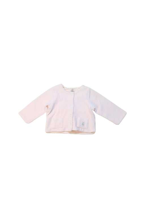 A Pink Cardigans from Petit Bateau in size 0-3M for girl. (Front View)