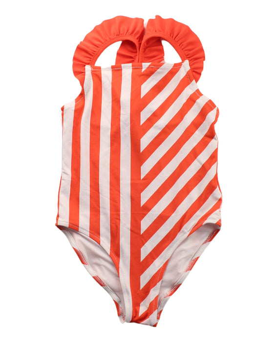 A Orange Swimsuits from Jacadi in size 4T for girl. (Front View)