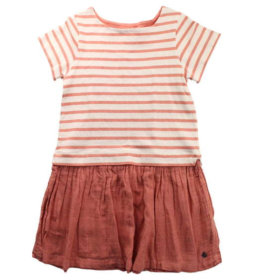 A Peach Short Sleeve Dresses from Petit Bateau in size 8Y for girl. (Front View)