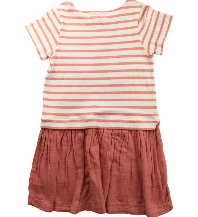 A Peach Short Sleeve Dresses from Petit Bateau in size 8Y for girl. (Back View)