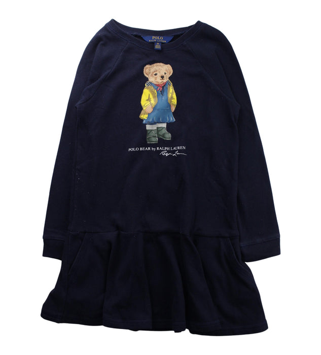 A Navy Long Sleeve Dresses from Ralph Lauren in size 6T for girl. (Front View)