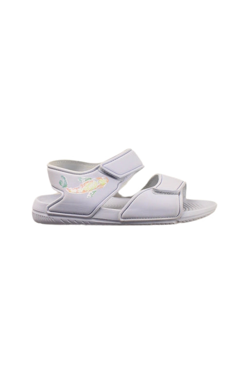 A White Sandals from Adidas in size 7Y for girl. (Front View)