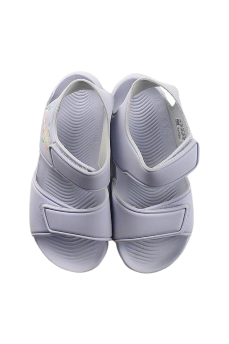 A White Sandals from Adidas in size 7Y for girl. (Back View)