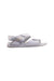 A White Sandals from Adidas in size 9Y for girl. (Front View)