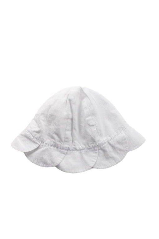 A White Sun Hats from Jacadi in size 12-18M for girl. (Front View)