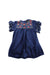 A Blue Short Sleeve Dresses from Velveteen in size 4T for girl. (Front View)