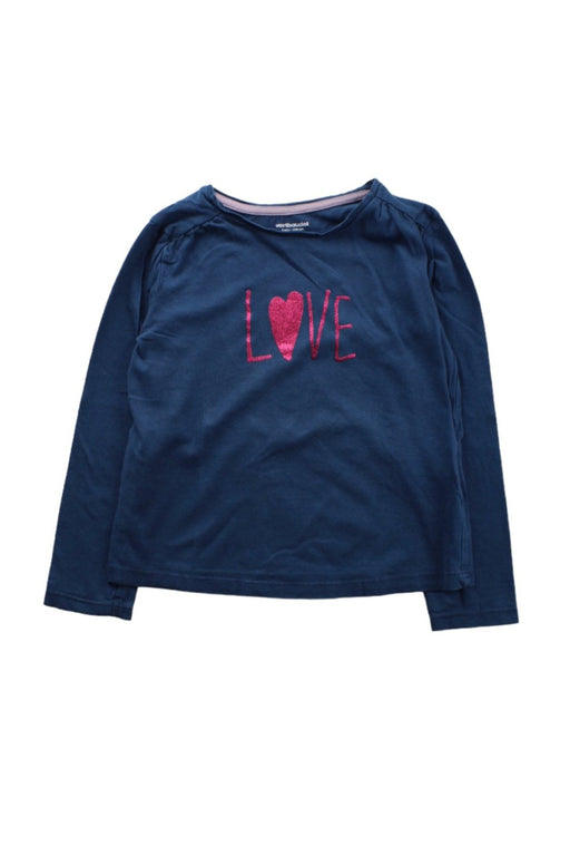 A Blue Long Sleeve T Shirts from Vertbaudet in size 5T for girl. (Front View)