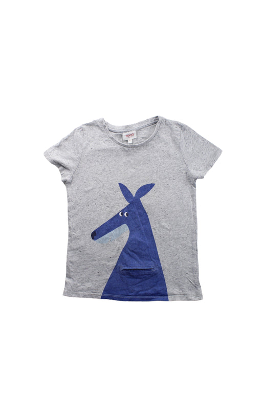 A Blue Short Sleeve T Shirts from Seed in size 6T for boy. (Front View)