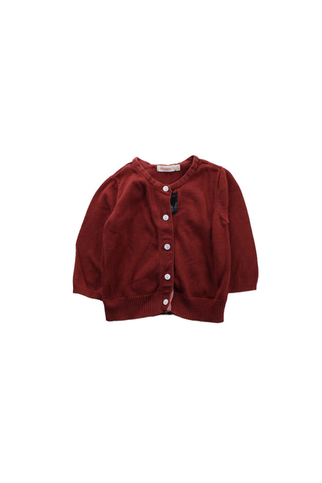 A Red Cardigans from Momonittu in size 6T for girl. (Front View)