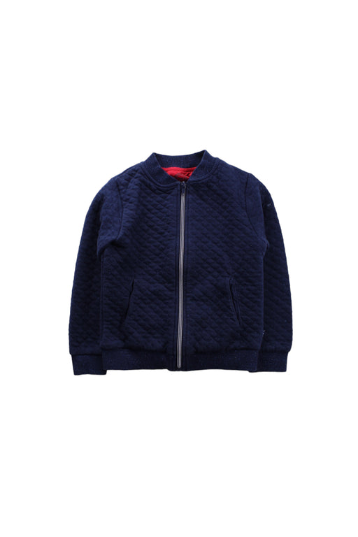 A Blue Zippered Sweatshirts from La Compagnie des Petits in size 5T for boy. (Front View)