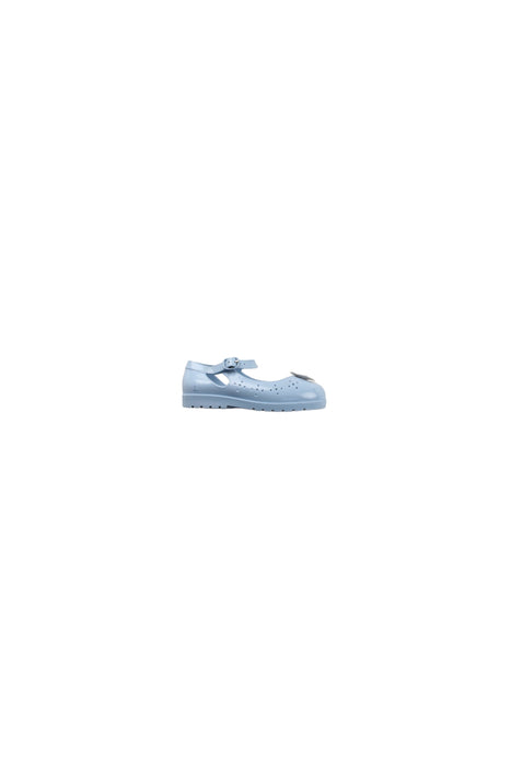 A Blue Flats from Mini Melissa in size 4T for girl. (Front View)