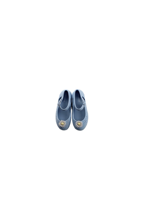 A Blue Flats from Mini Melissa in size 4T for girl. (Back View)