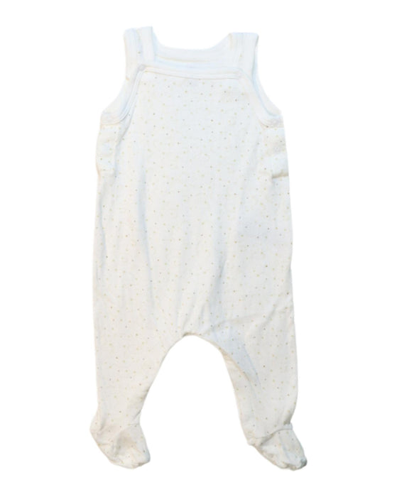 A White Onesies from Petit Bateau in size 0-3M for neutral. (Front View)