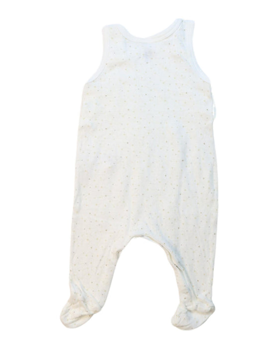 A White Onesies from Petit Bateau in size 0-3M for neutral. (Back View)