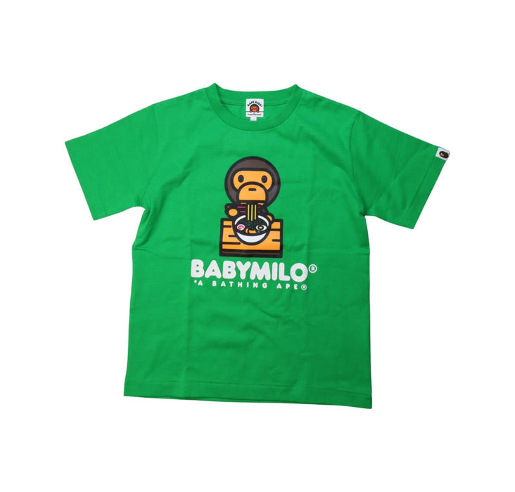 A Green Short Sleeve T Shirts from BAPE KIDS in size 10Y for boy. (Front View)