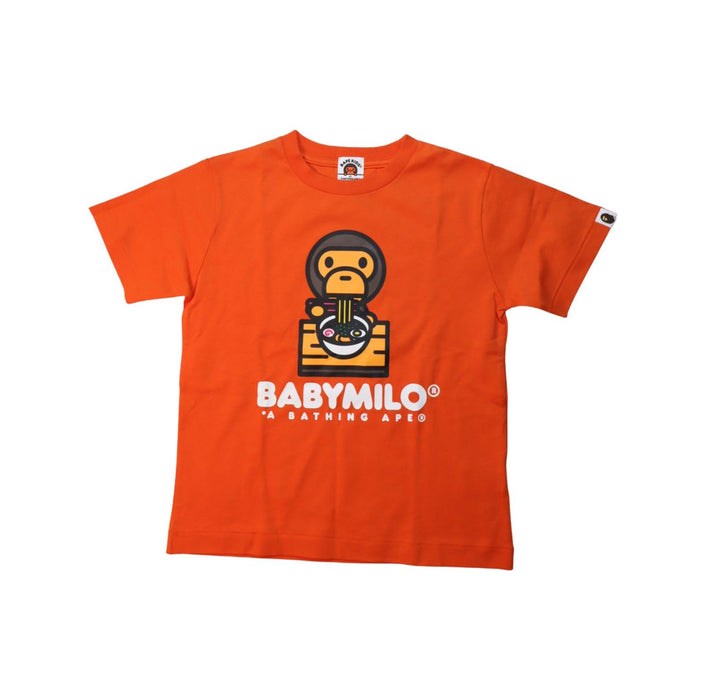 A Orange Short Sleeve T Shirts from BAPE KIDS in size 7Y for boy. (Front View)