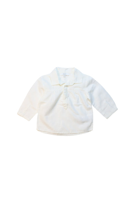 A White Long Sleeve Shirts from Jacadi in size 3-6M for boy. (Front View)