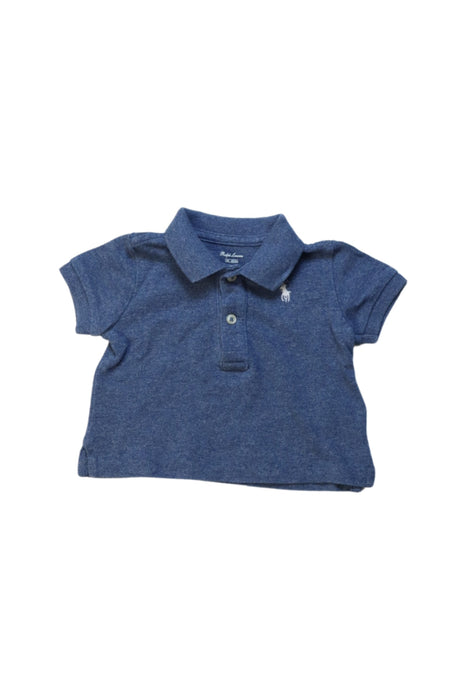 A Blue Short Sleeve Polos from Ralph Lauren in size 0-3M for boy. (Front View)