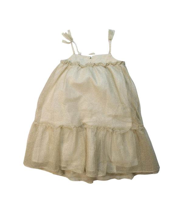 A Gold Sleeveless Dresses from Lili Gaufrette in size 5T for girl. (Back View)