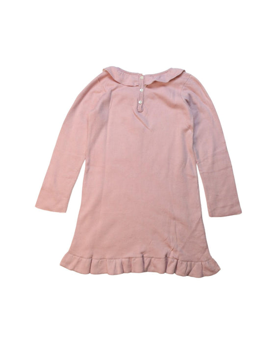 A Pink Long Sleeve Dresses from Dior in size 3T for girl. (Back View)