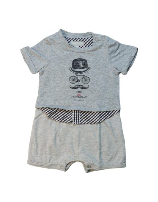 A Grey Short Sleeve Rompers from Nicholas & Bears in size 6-12M for boy. (Front View)