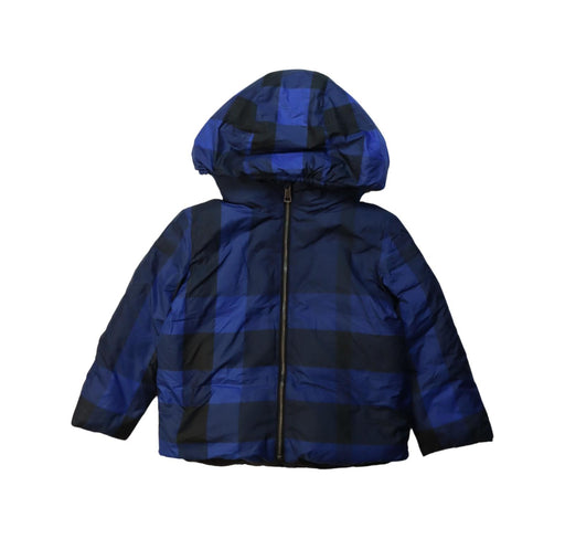 A Blue Puffer/Quilted Jackets from Burberry in size 2T for boy. (Front View)