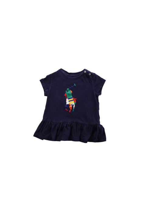 A Blue Short Sleeve Dresses from Ralph Lauren in size 6-12M for girl. (Front View)