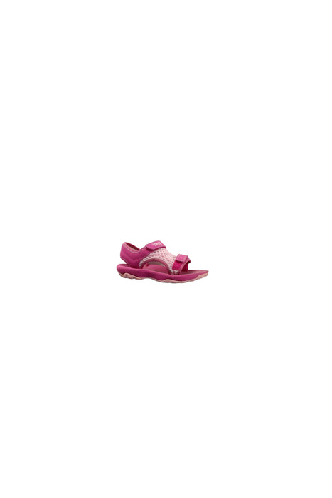 A Pink Sandals from Teva in size 3T for girl. (Front View)