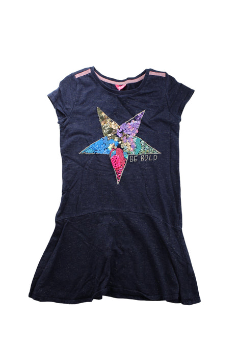 A Blue Short Sleeve Dresses from Monsoon in size 7Y for girl. (Front View)