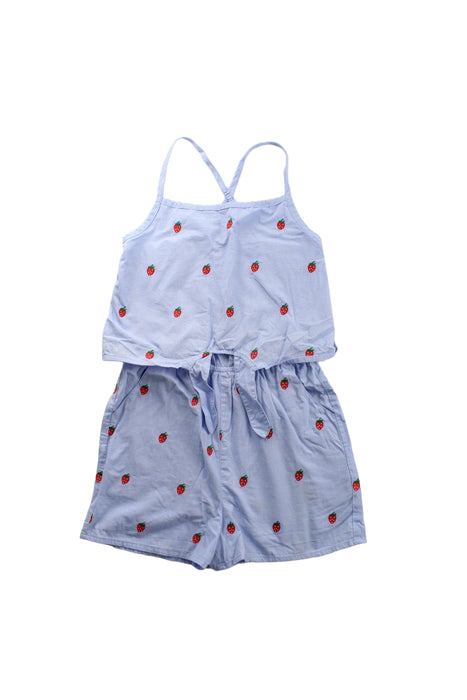 A Blue Sleeveless Rompers from Boden in size 6T for girl. (Front View)