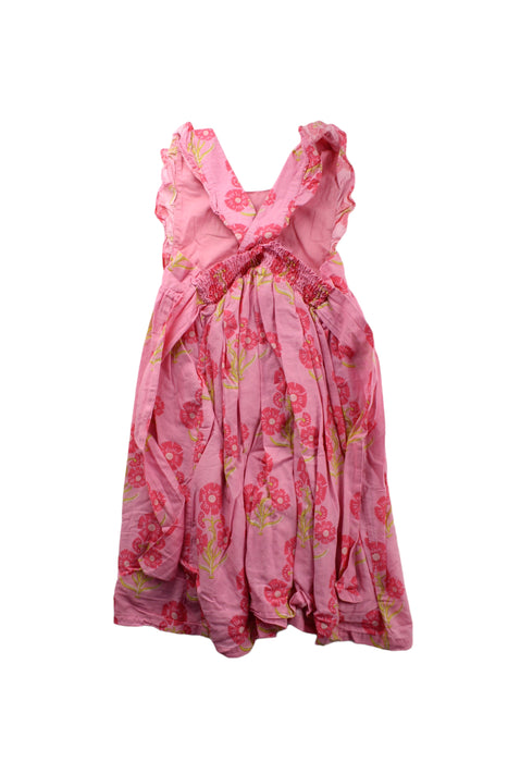 A Pink Sleeveless Dresses from Boden in size 6T for girl. (Back View)