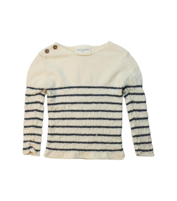 A Ivory Knit Sweaters from Louis Louise in size 6T for girl. (Front View)