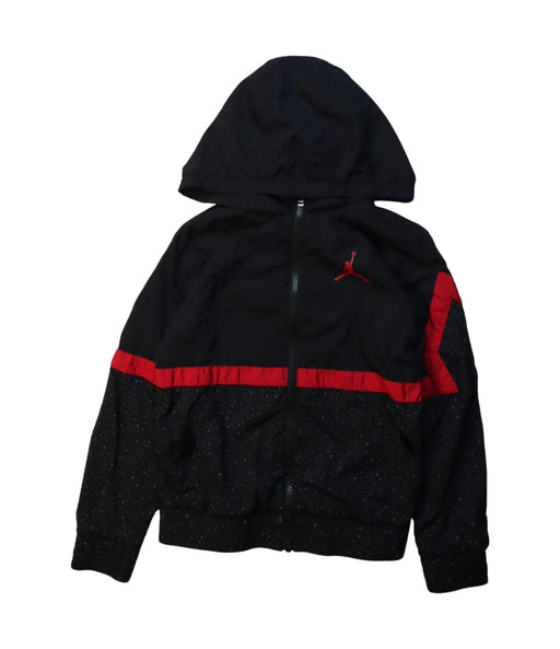 A Black Lightweight Jackets from Air Jordan in size 7Y for boy. (Front View)